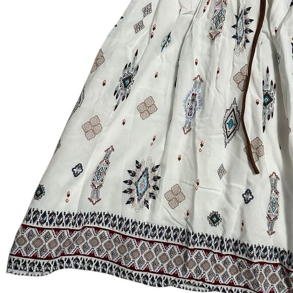 Shyanne Brown Suede Bodice Aztec Print Dress Women’s M Boho Western Cowgirl - Picture 4 of 8